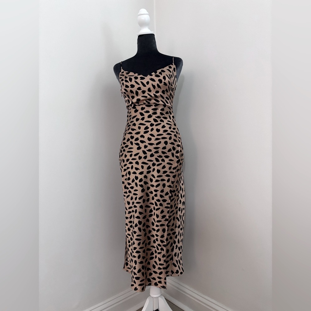 Hello Molly Strappy Leopard Print Maxi Dress Size S